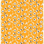 Pieni Unikko coated fabric, beige-yellow-dark blue Pieni Unikko coated fabric, beige-yellow-dark blue