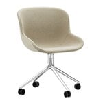 Office chairs, Hyg chair with 4 wheels, swivel, aluminium - Main Line Flax 20, Beige