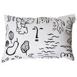 Decorative cushions, Onnenmaa cushion cover, 40 x 60 cm, white - black, White