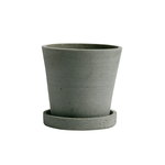 Flowerpot and saucer, S, green Flowerpot and saucer, S, green