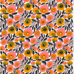 Rosarium cotton batiste fabric, white-red-yellow-blue Rosarium cotton batiste fabric, white-red-yellow-blue