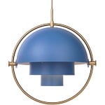 Multi-Lite pendant, brass - blue