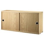 Shelving units, String cabinet, 78 x 20 cm, oak, Natural