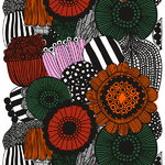 Siirtolapuutarha fabric, orange-green Siirtolapuutarha fabric, orange-green