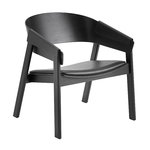 Cover lounge chair, black - black leather Cover lounge chair, black - black leather