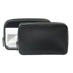 Toiletry & makeup bags, Sideway travel case set, black, Black