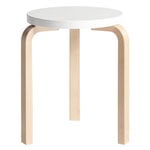 Aalto stool 60, white - birch