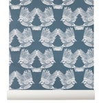 Carta da parati Birds, verde scuro - bianco naturale Carta da parati Birds, verde scuro - bianco naturale