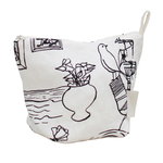 Mielenmaisemia cosmetic bag, white - black