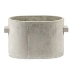 Concrete plant pot oval, 34 x 23 cm, grey