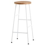 Bar stools & chairs, Cornet bar stool, high, cream white - oiled oak, White