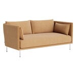HAY Sofa 2-Sitzer Silhouette, Linara 142/Sense cognacfarben – Chrom