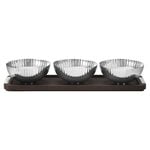 Bowls, Bernadotte tray with bowls, steel - smoked oak, Silver