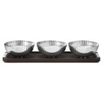 Georg Jensen Bernadotte tray with bowls, steel - smoked oak