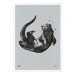Teemu Järvi Illustrations Otter poster 50 x 70 cm, water blue