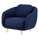 Bobo Wool lounge chair, dark blue - birch Bobo Wool lounge chair, dark blue - birch