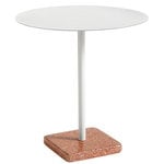 Terrazzo table, 70 cm, sky grey - red