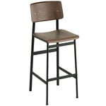 Loft bar stool 75 cm, black - stained dark brown