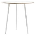 Dining tables, Loop Stand round table 90 cm, high, white, White
