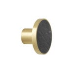 Hook, large, brass - black marble Hook, large, brass - black marble