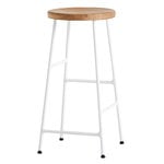HAY Cornet bar stool, low, cream white - oiled oak