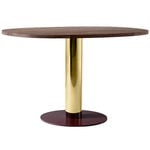 Mezcla JH22 dining table, walnut - brass - burgundy Mezcla JH22 dining table, walnut - brass - burgundy