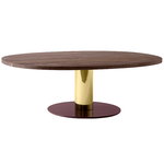 Mezcla JH21 coffee table, walnut - brass - burgundy Mezcla JH21 coffee table, walnut - brass - burgundy