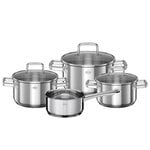 Rösle Batterie de cuisine Moments, 4 casseroles avec 3 couvercles, acier