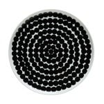 Lautaset, Oiva - Siirtolapuutarha lautanen 20 cm, musta - valkoinen, Mustavalkoinen
