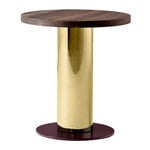 Mezcla JH19 side table, walnut - brass - burgundy Mezcla JH19 side table, walnut - brass - burgundy