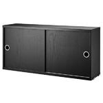 Shelving units, String cabinet, 78 x 20 cm, black stained ash, Black