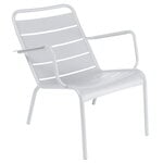 Outdoor lounge chairs, Luxembourg low armchair, cotton white, White