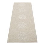Kunststoffteppich, Vera 2.0 Teppich, 70 x 200 cm, Leinenbeige – Steingrau Metallic, Weiß