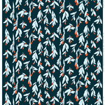 Pieni Hyhmä coated cotton fabric, dark blue - red - blue Pieni Hyhmä coated cotton fabric, dark blue - red - blue