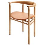 Ruokapöydän tuolit, Linea RMT6 tuoli, tammipetsattu saarni - konjakinruskea nahka, Ruskea