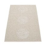 Kunststoffteppich, Vera 2.0 Teppich, 70 x 120 cm, Leinenbeige – Steingrau Metallic, Weiß