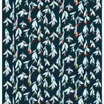 Marimekko Pieni Hyhmä heavyweight cotton fabric, dark blue - red - blue