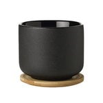 Cups & mugs, Theo tea cup with coaster, black, Black