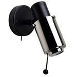 , Biny Spot wall lamp with stick and switch, black - nickel, Black