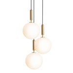 Suspensions, Grande suspension Miira 3, laiton - opale, Blanc