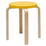 Aalto stool E60, yellow - birch
