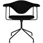 Chaises de bureau, Chaise Masculo, base pivotante, revêtement noir, Noir
