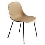 Dining chairs, Fiber side chair, tube base, ochre - black, Yellow