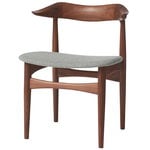 Dining chairs, Cow Horn chair, oiled walnut - light grey, Gray