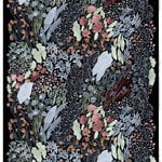 Marimekko Louhi heavyweight cotton fabric, black - blue - red