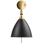, Bestlite BL7 wall lamp, charcoal/brass, Black