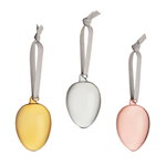 Decorative objects, Iittala glass eggs 3 pcs, yellow - grey - powder, Multicolour