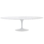 Ruokapöydät, Tulppaani ruokapöytä 198 cm, ovaali, valkoinen marmori, Valkoinen