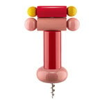 Wine & bar, Sottsass corkscrew, red - pink - yellow, Red