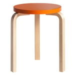 Aalto stool 60, orange - birch